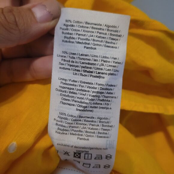 Vero Moda Yellow Prairie Dress Cotton Linen Lined Cottagecore Women's Small - Picture 6 of 14